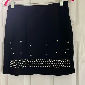 Shein size large black mini skirt with pearls!